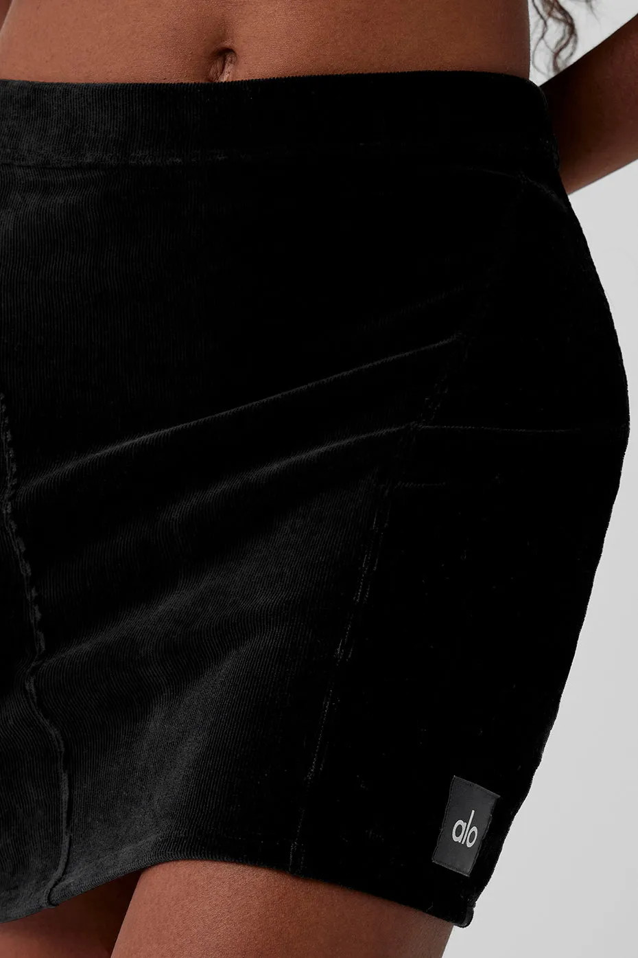 Micro Corduroy Winter Break Mini Skirt - Black sold by Alo Yoga product image thumbnail 4