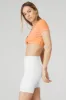 Ribbed Knotty Short Sleeve - Cantaloupe sold by Alo Yoga
