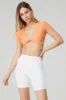 Ribbed Knotty Short Sleeve - Cantaloupe sold by Alo Yoga