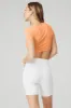 Ribbed Knotty Short Sleeve - Cantaloupe sold by Alo Yoga