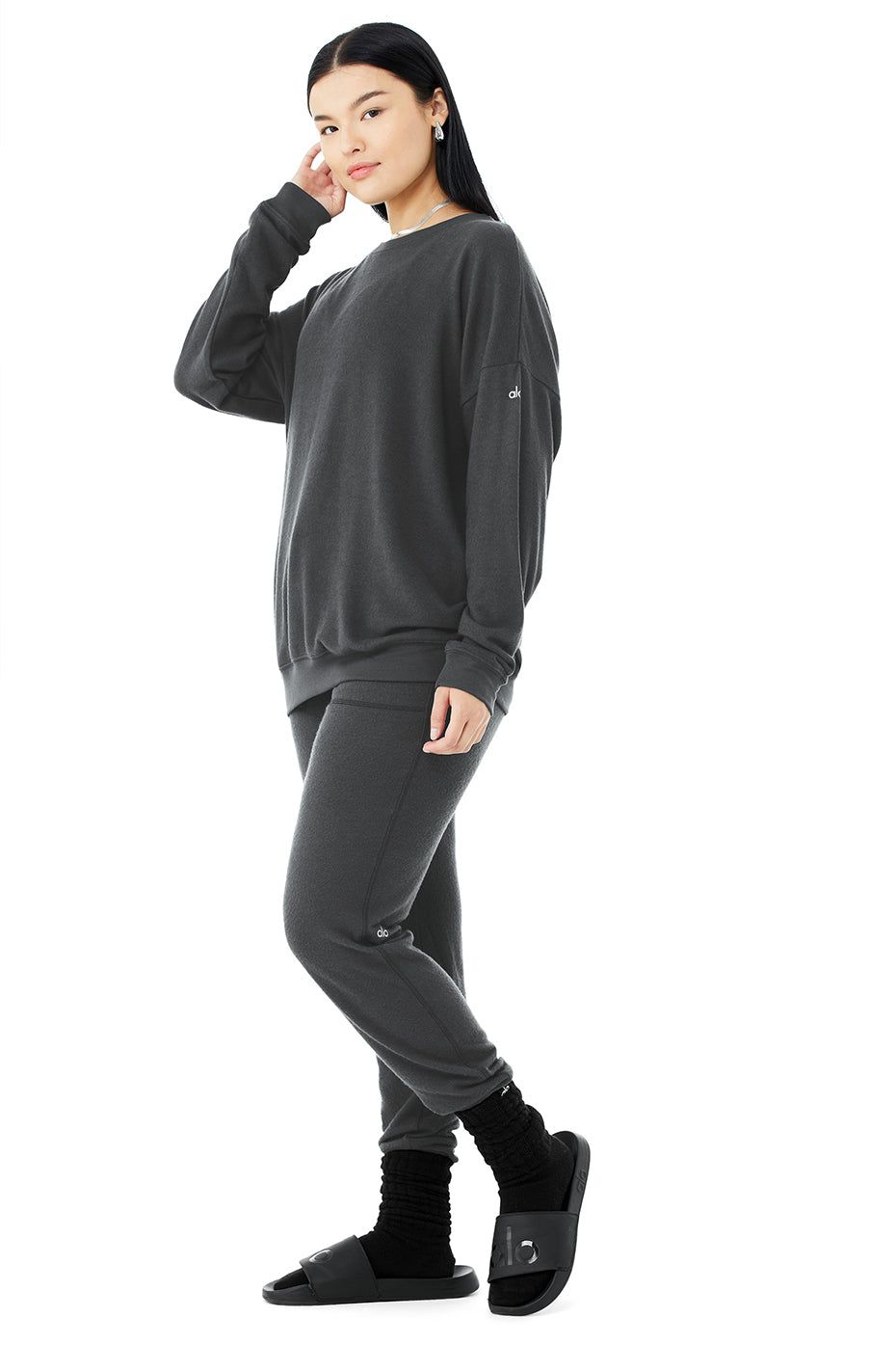 Soho Pullover & Soho Sweatpant Set - Anthracite sold by Alo Yoga product image thumbnail 8