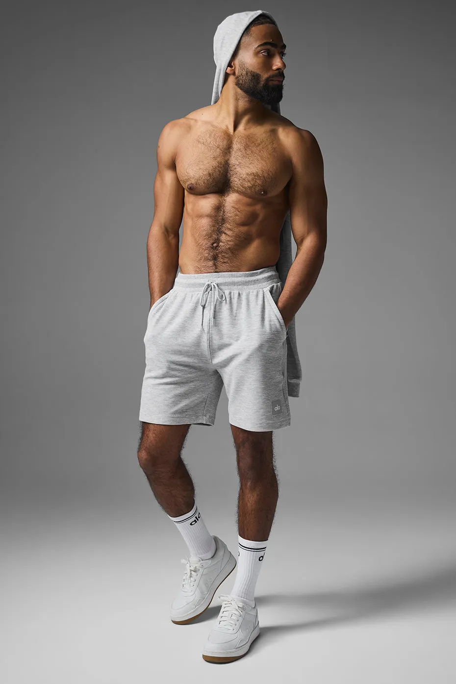 7" Micro Waffle Fast Break Short - Athletic Heather Grey sold by Alo Yoga