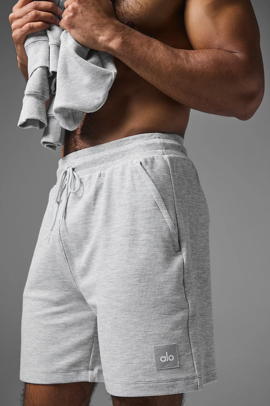 7" Micro Waffle Fast Break Short - Athletic Heather Grey sold by Alo Yoga product image thumbnail 3