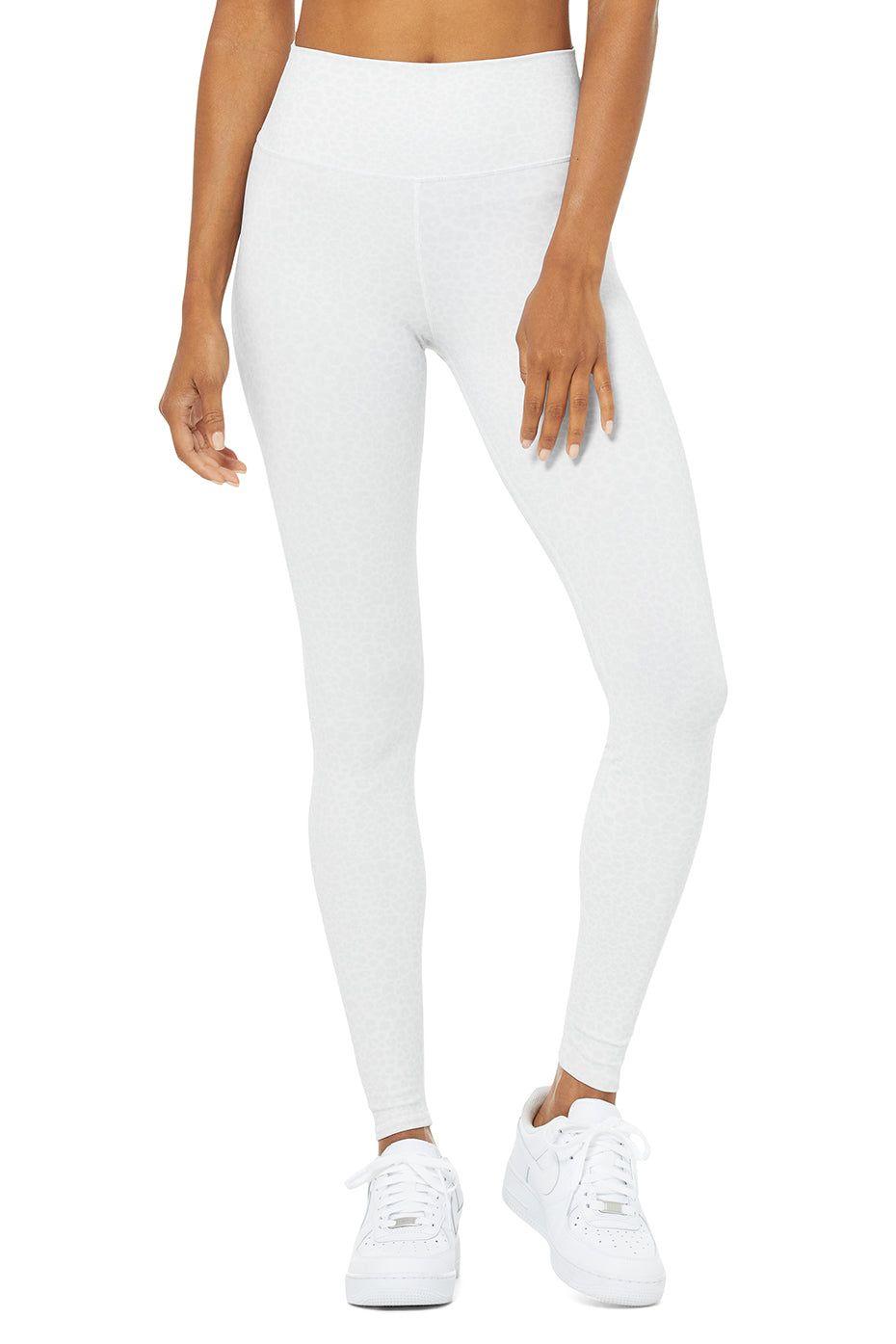High-Waist Vapor Leopard Legging - White sold by Alo Yoga