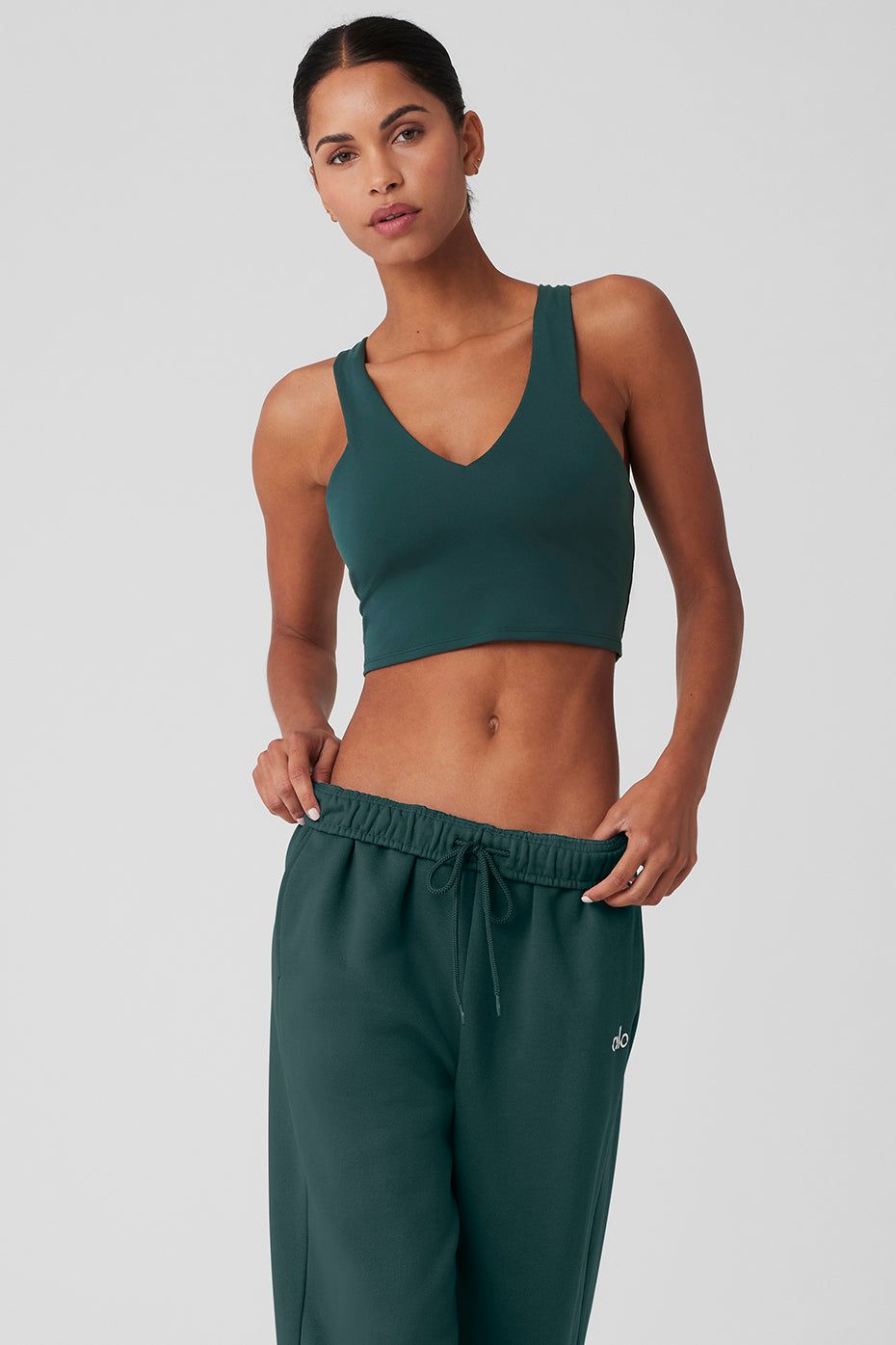 Airbrush Real Bra Tank - Midnight Green sold by Alo Yoga