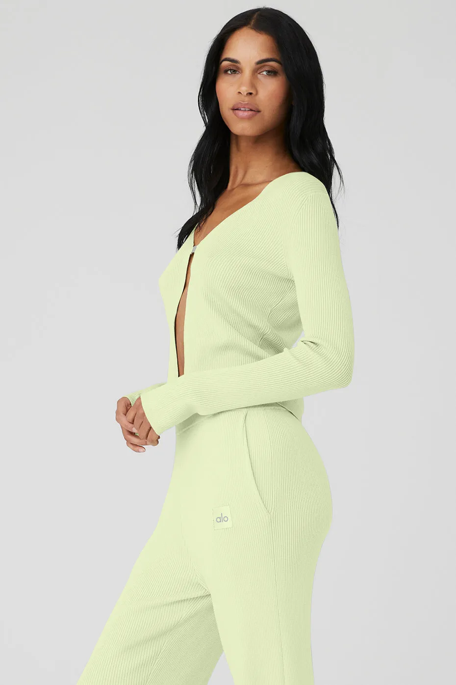 Knit Salana Cardigan - Iced Green Tea sold by Alo Yoga product image thumbnail 3