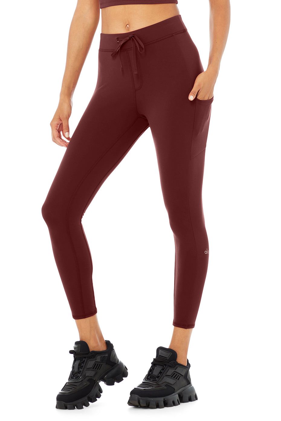 7/8 High-Waist Checkpoint Legging - Cranberry sold by Alo Yoga product image thumbnail 3