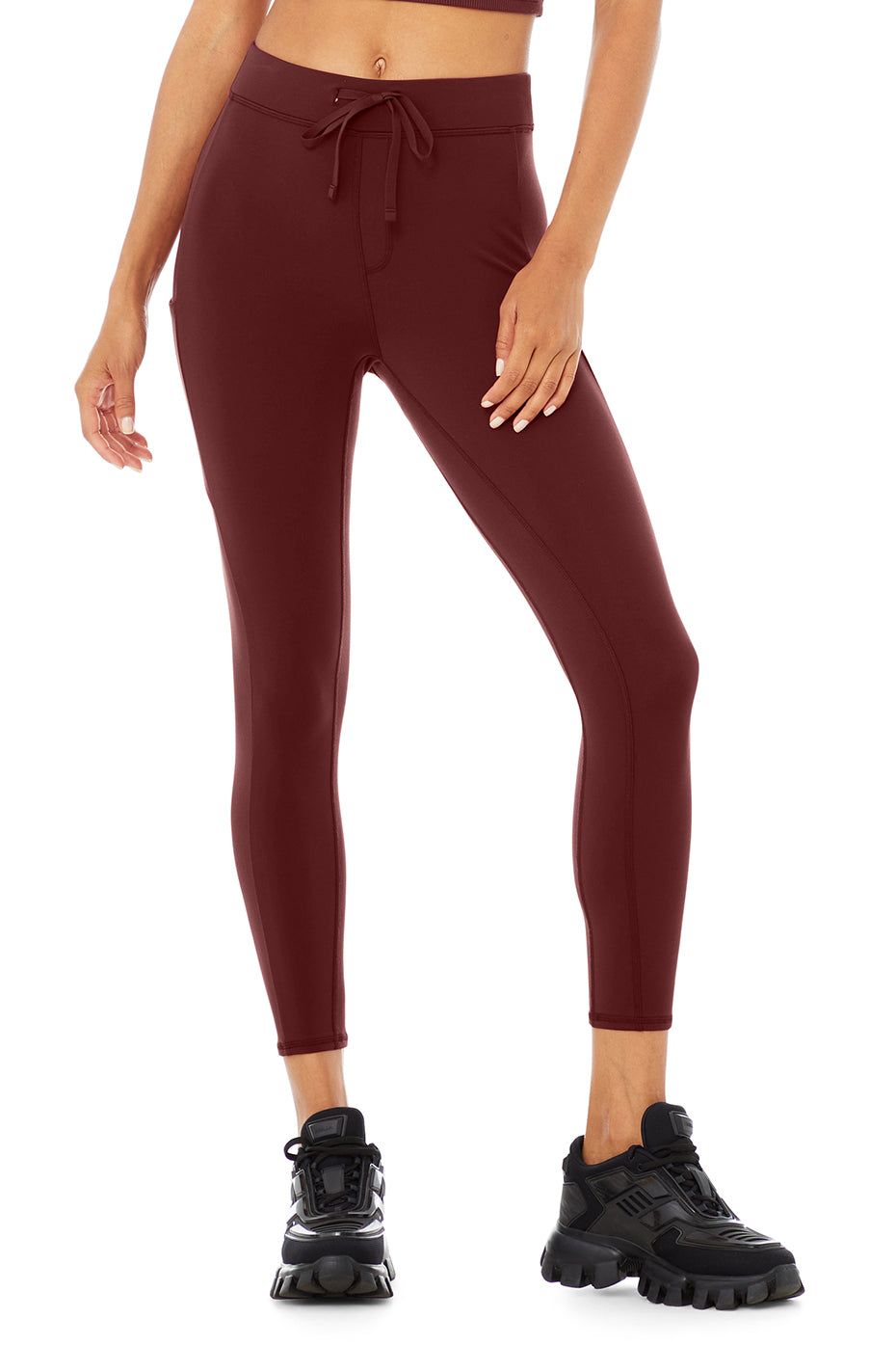 7/8 High-Waist Checkpoint Legging - Cranberry sold by Alo Yoga
