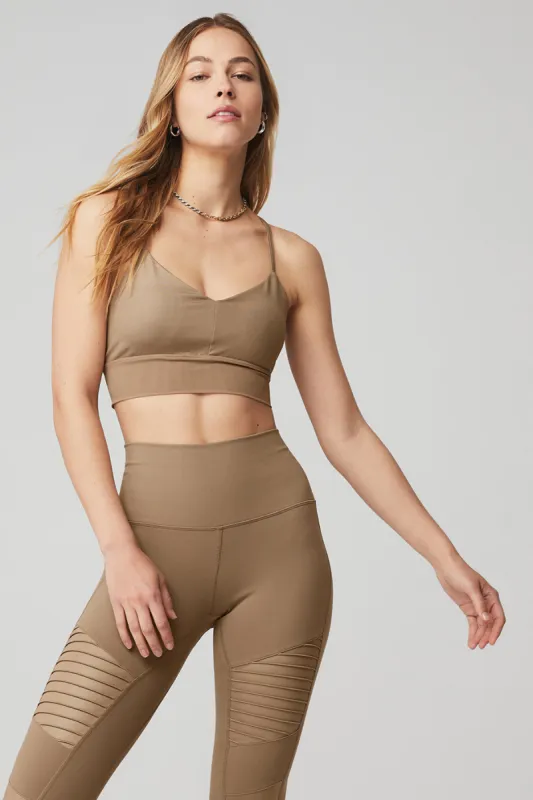 Lavish Bra - Gravel/Gravel Glossy sold by Alo Yoga