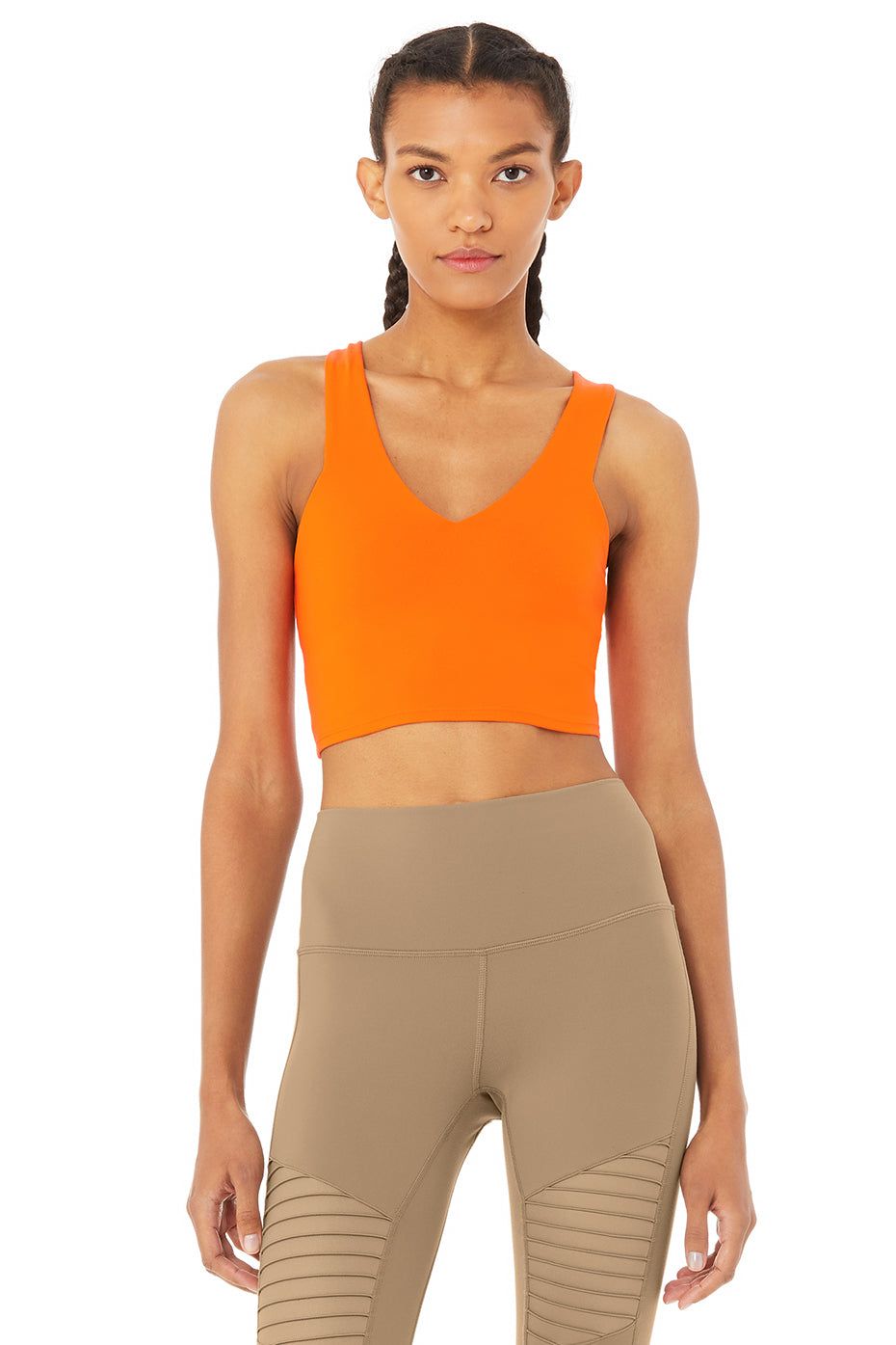 Airbrush Real Bra Tank - Bright Tangerine sold by Alo Yoga