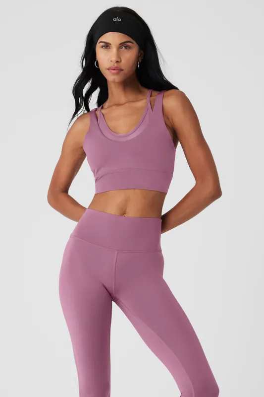 Airlift Double Trouble Bra - Soft Mulberry sold by Alo Yoga