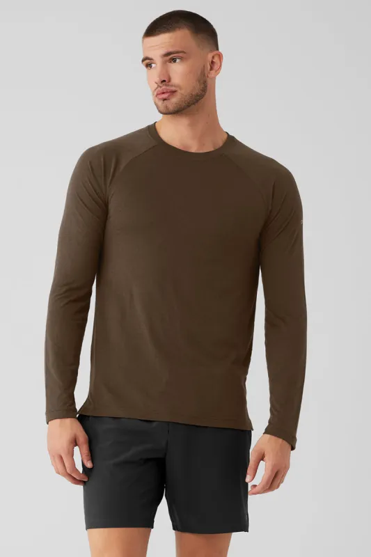 Triumph Long Sleeve Tee - Espresso sold by Alo Yoga