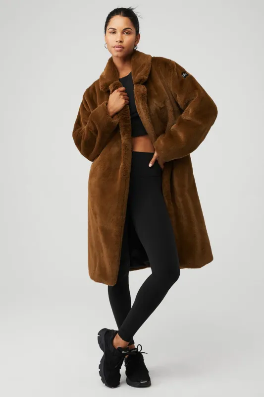 Oversized Faux Fur Trench - Chocolate sold by Alo Yoga