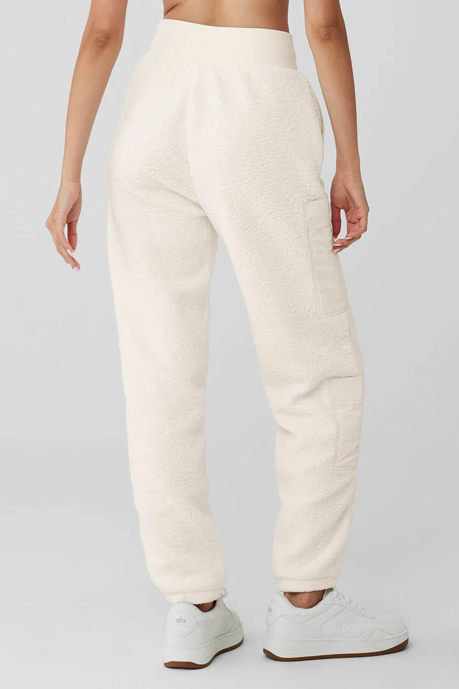 Micro Sherpa High-Waist Solstice Sweatpant - Ivory sold by Alo Yoga product image thumbnail 2