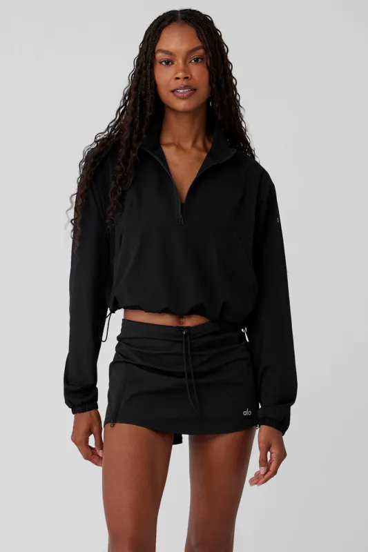 1/4 Zip Cropped In The Lead Coverup - Black sold by Alo Yoga