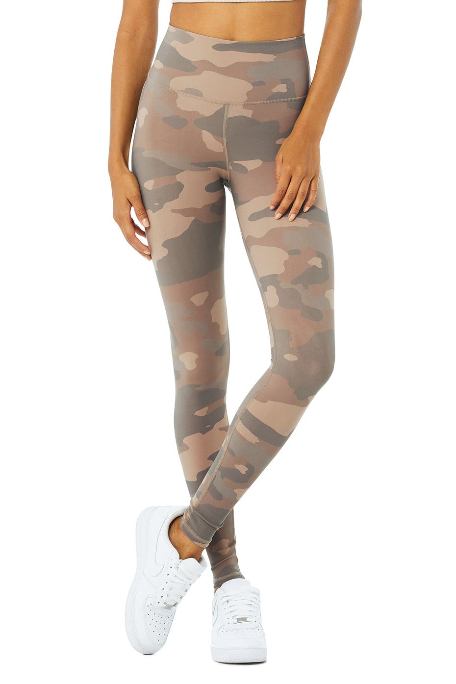 High-Waist Camo Vapor Legging - Putty Camouflage sold by Alo Yoga
