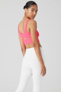 Slit Bra - Fluorescent Pink Coral sold by Alo Yoga
