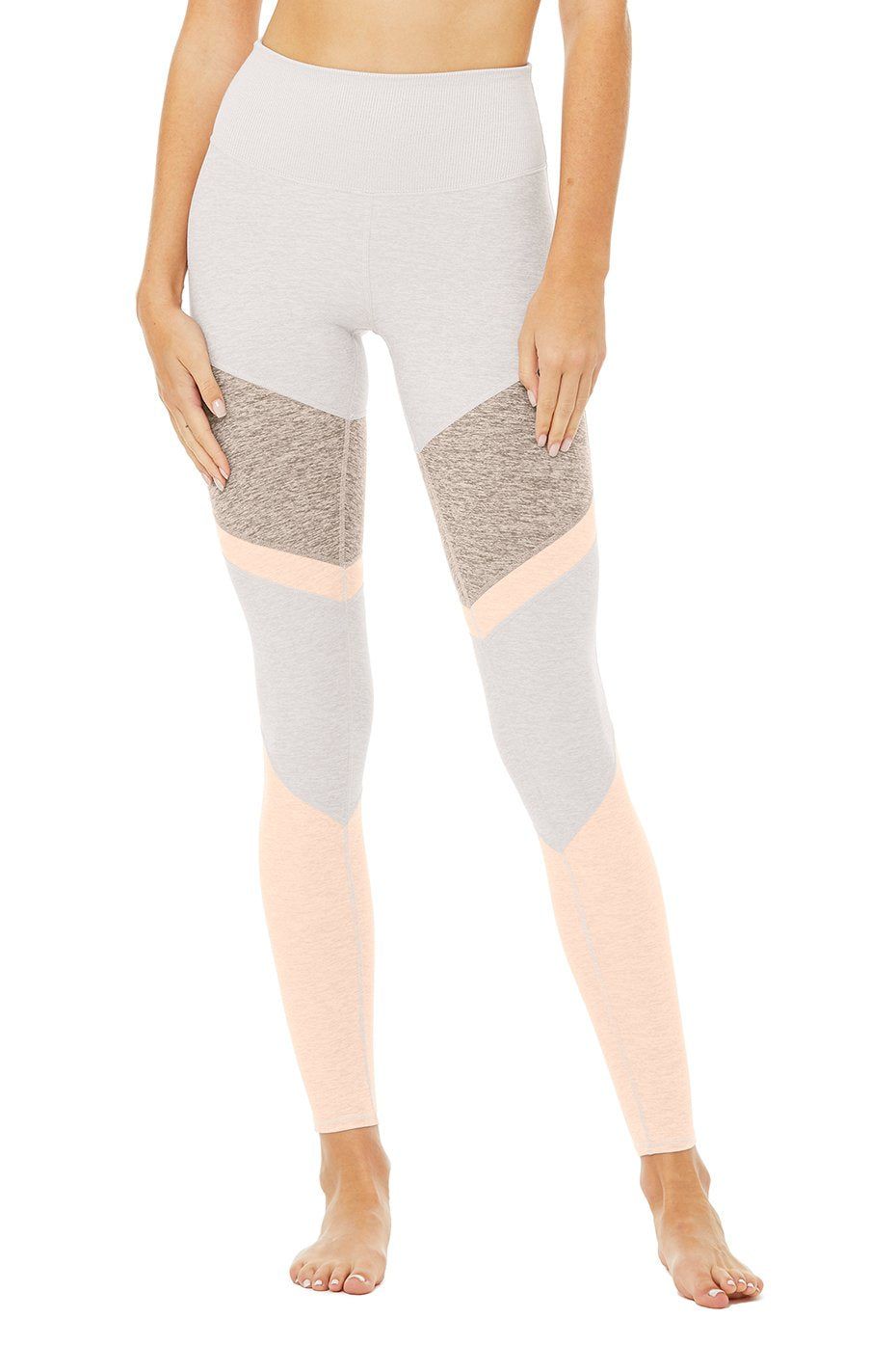 High-Waist Alosoft Sheila Legging - Lavender Cloud/Gravel/Nectar Heather sold by Alo Yoga