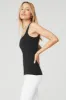 Ribbed Minimalist Tank - Black sold by Alo Yoga