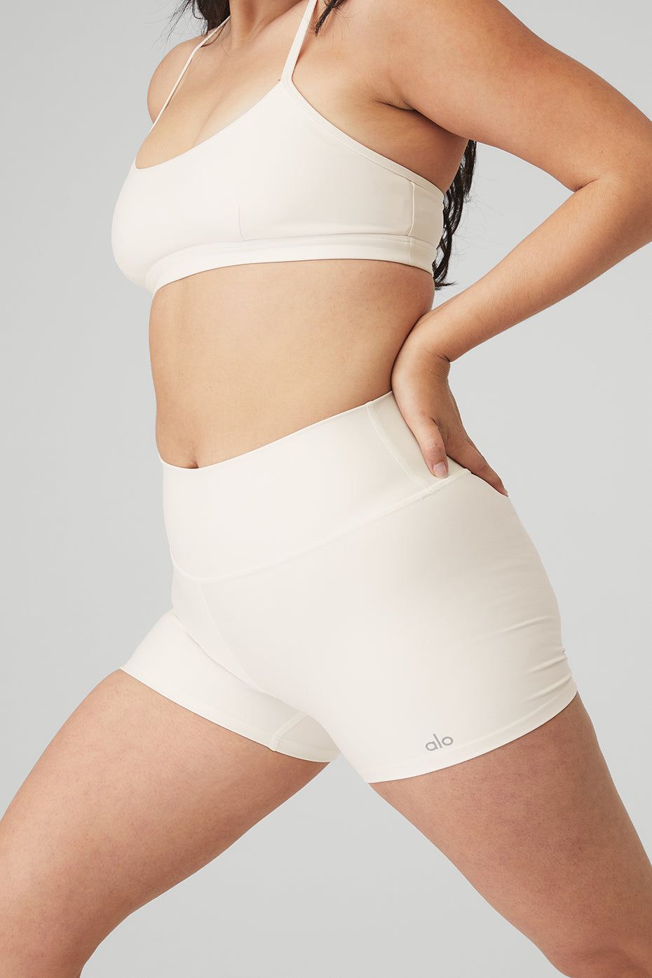 Airlift Intrigue Bra & 3" High-Waist Airlift Short Set - Ivory sold by Alo Yoga product image thumbnail 9