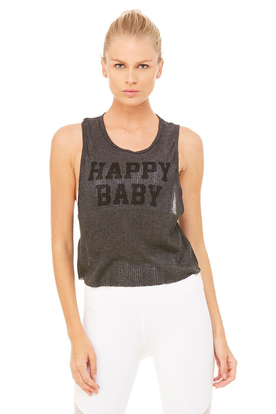 Air Graphic Tank - Charcoal Heather/Happy Baby/Black sold by Alo Yoga