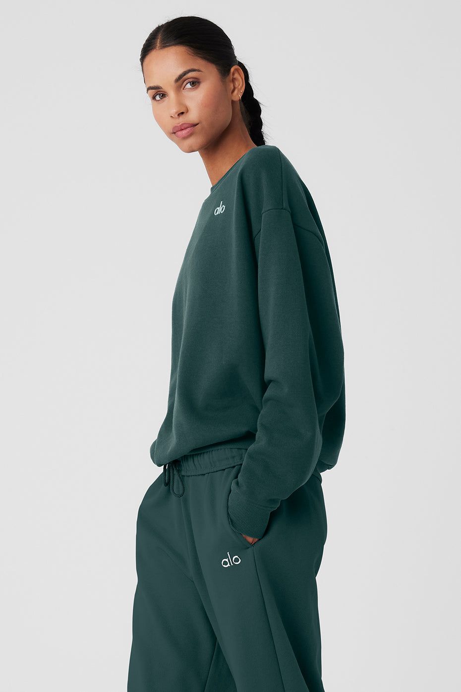 Accolade Crew Neck Pullover - Midnight Green sold by Alo Yoga product image thumbnail 4