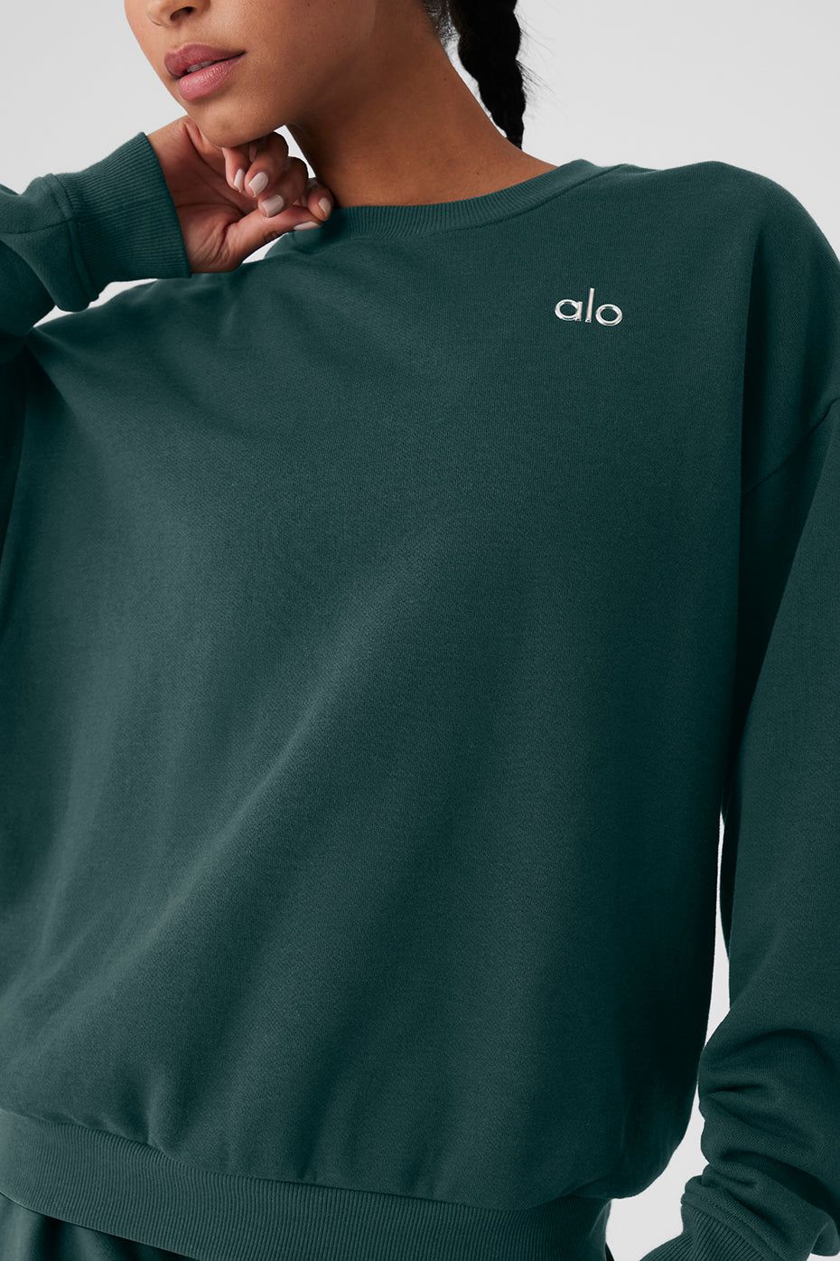 Accolade Crew Neck Pullover - Midnight Green sold by Alo Yoga product image thumbnail 5