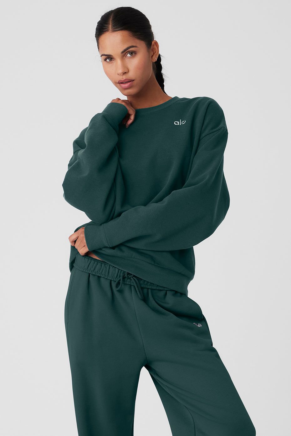 Accolade Crew Neck Pullover - Midnight Green sold by Alo Yoga product image thumbnail 2