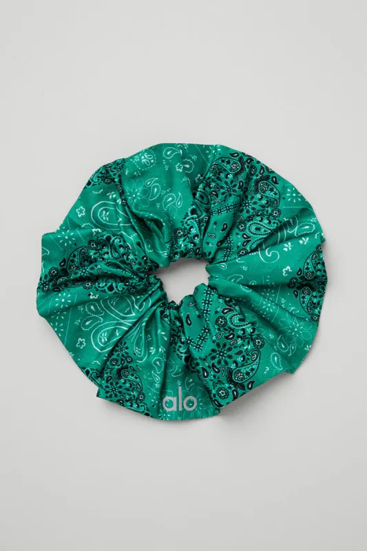 Bandana Oversized Scrunchie - Green Emerald sold by Alo Yoga