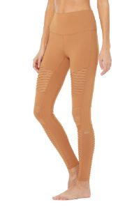 High-Waist Moto Legging - Henna/Henna Glossy sold by Alo Yoga