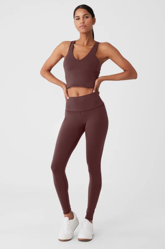 Airbrush Real Bra Tank & High-Waist Airbrush Legging Set - Cherry Cola sold by Alo Yoga