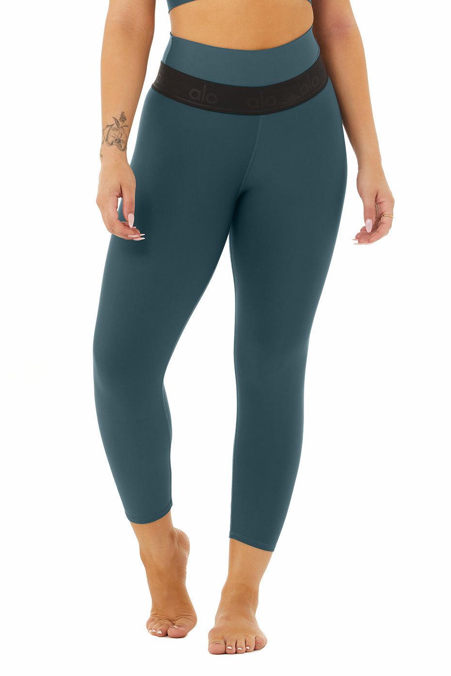 High-Waist Fitness Capri - Deep Jade/Black sold by Alo Yoga product image thumbnail 5