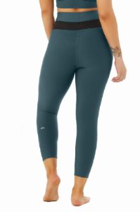 High-Waist Fitness Capri - Deep Jade/Black sold by Alo Yoga