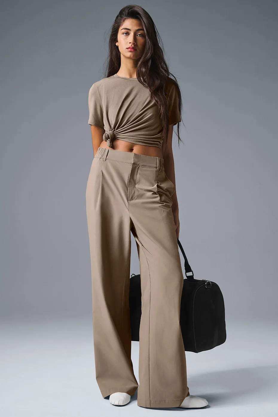 High-Waist Pursuit Trouser (Regular) - Gravel sold by Alo Yoga