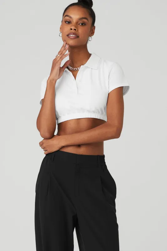 Cropped Prestige Polo - White sold by Alo Yoga
