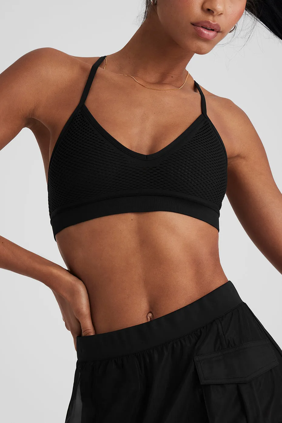 Seamless Open Air Barely There Bra - Black sold by Alo Yoga product image thumbnail 5