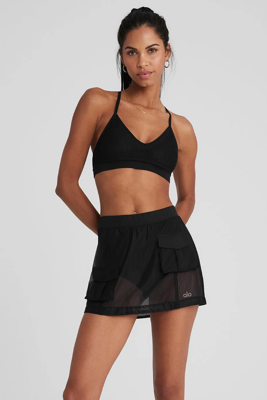 Seamless Open Air Barely There Bra - Black sold by Alo Yoga