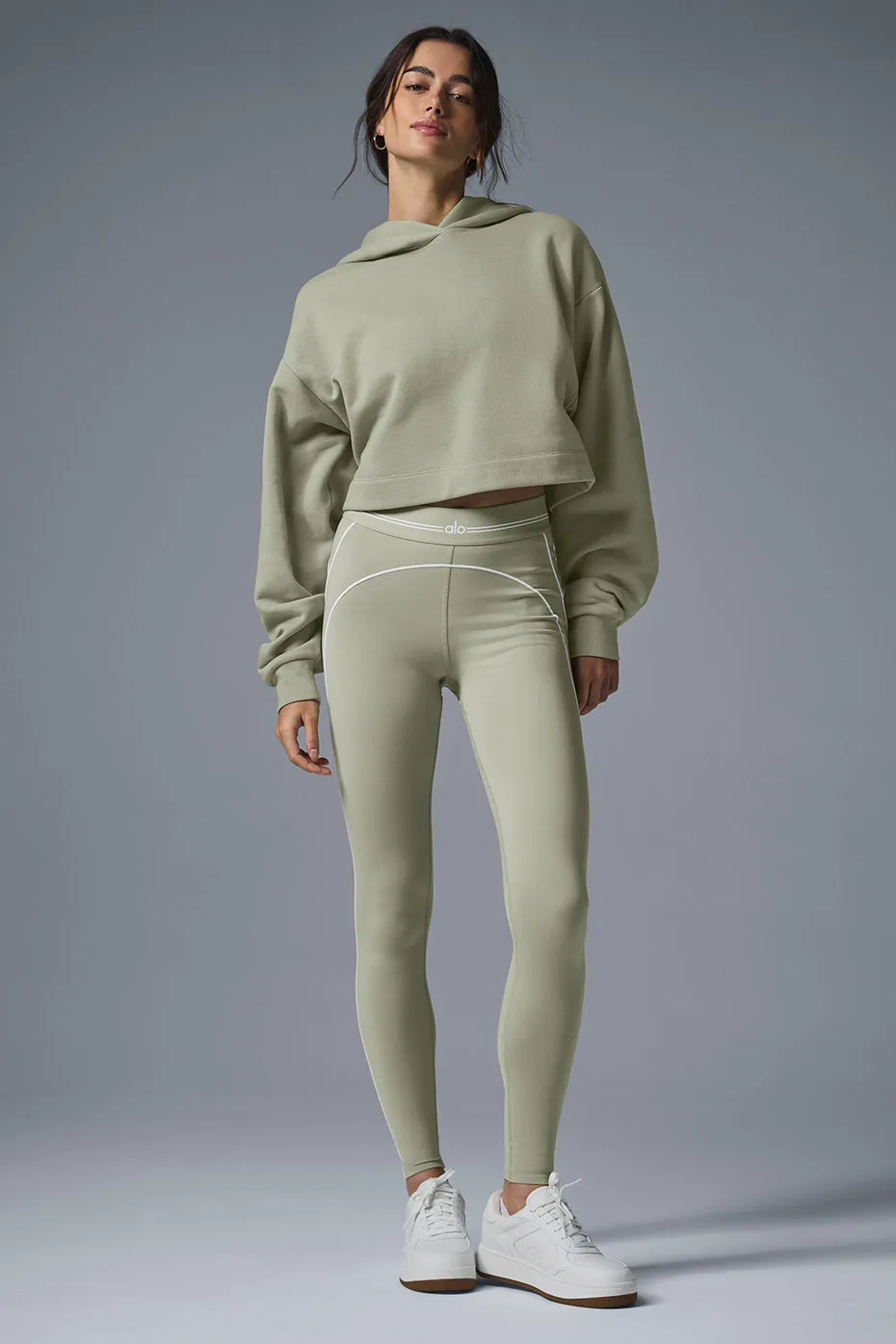 Airbrush High-Waist Heart Throb Legging - Limestone/White sold by Alo Yoga product image thumbnail 2