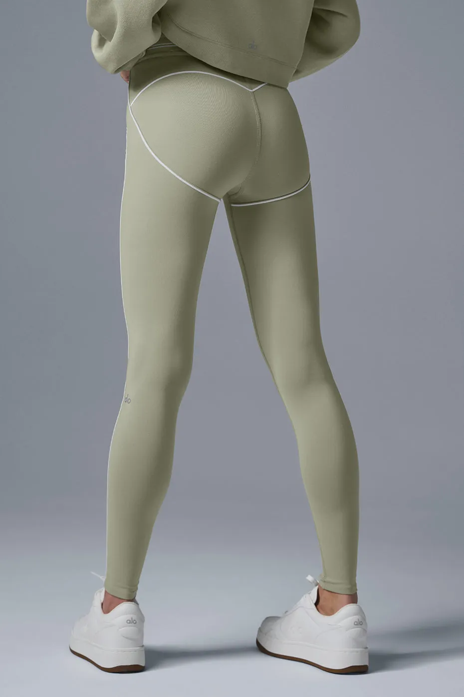 Airbrush High-Waist Heart Throb Legging - Limestone/White sold by Alo Yoga product image thumbnail 3