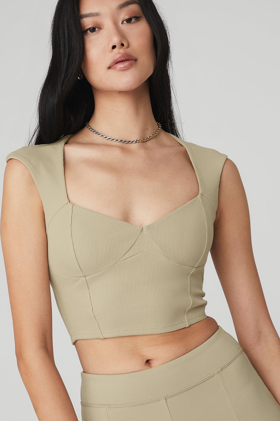 Ribbed Sweetheart Short Sleeve - California Sand sold by Alo Yoga product image thumbnail 4