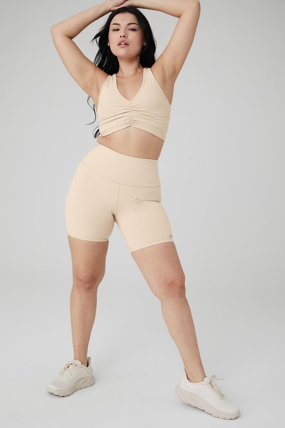 Wild Thing Bra & 5" Airbrush High-Waist Biker Short Set - Macadamia sold by Alo Yoga product image thumbnail 5