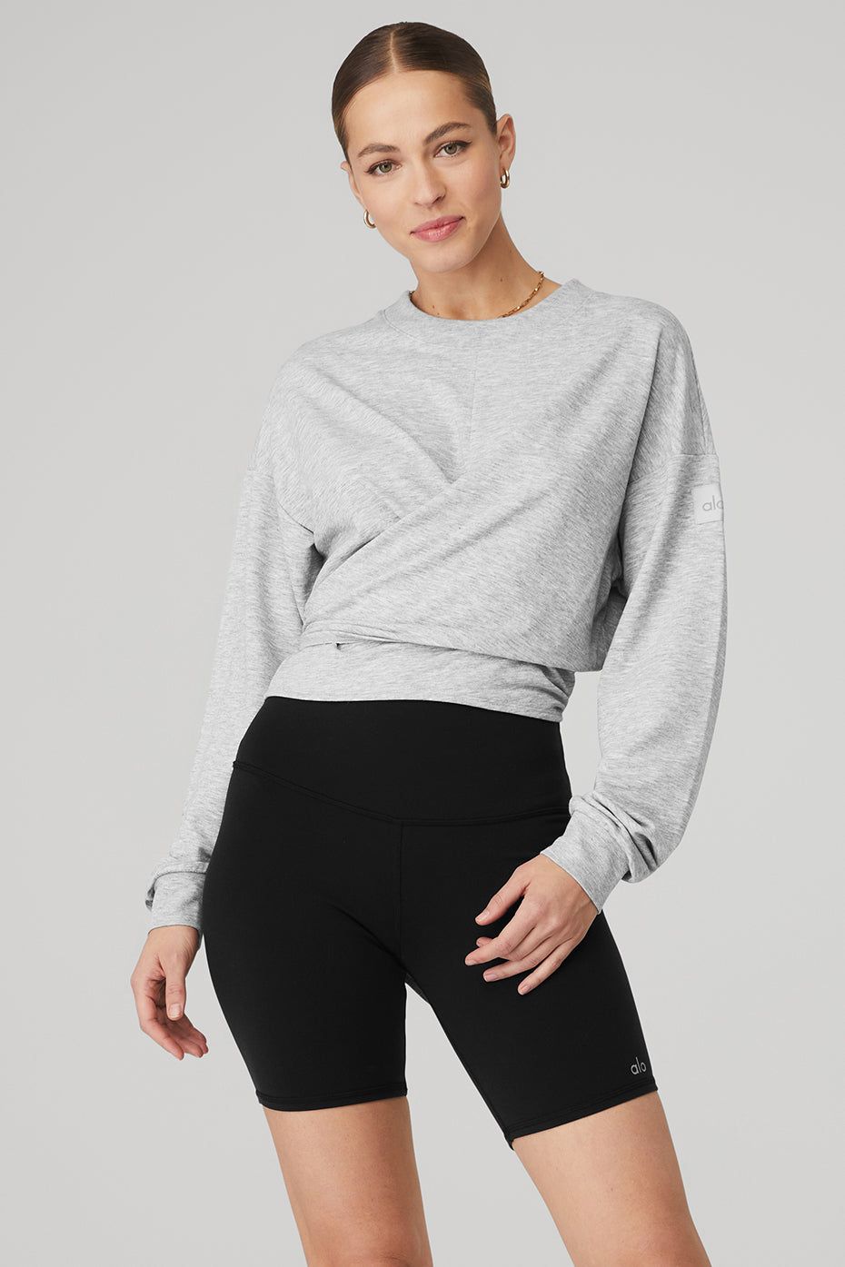 Dreamy Wrap Pullover - Athletic Heather Grey sold by Alo Yoga
