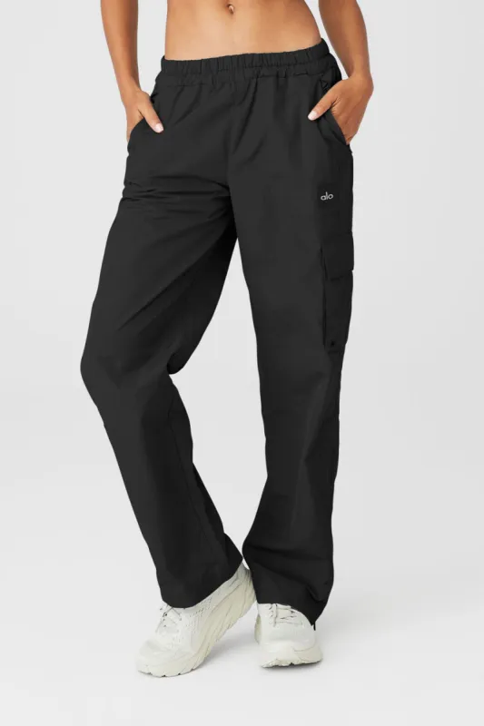 International Wide Leg City Pant - Black sold by Alo Yoga