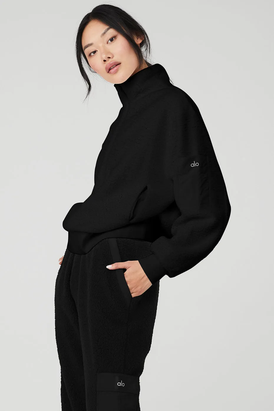Micro Sherpa Solstice Coverup - Black sold by Alo Yoga product image thumbnail 3