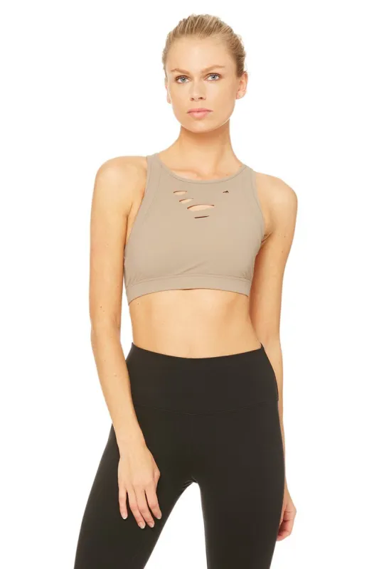 Ripped Warrior Bra - Gravel sold by Alo Yoga