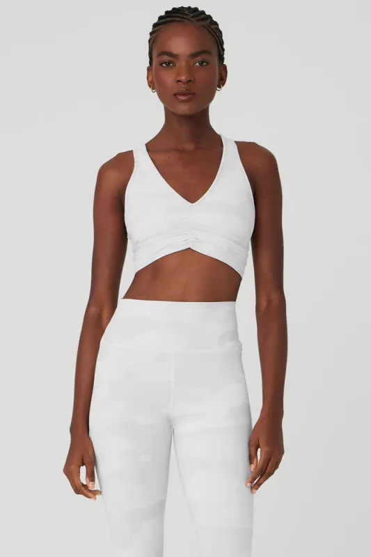Vapor Wild Thing Bra - White Camouflage sold by Alo Yoga