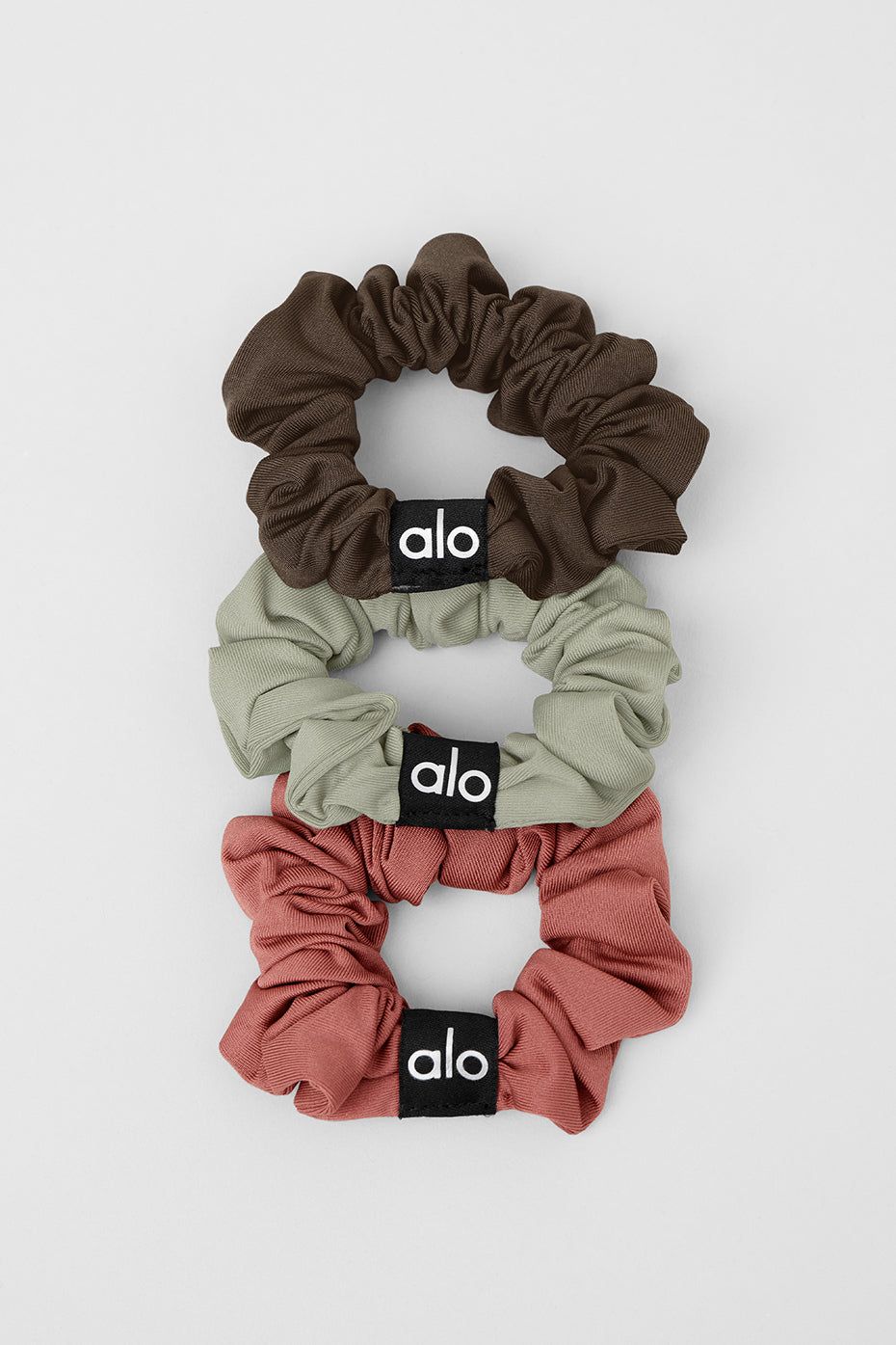 Fresh Mini Scrunchie (3-Pack) - Limestone/Olive Tree/Soft Terracotta sold by Alo Yoga