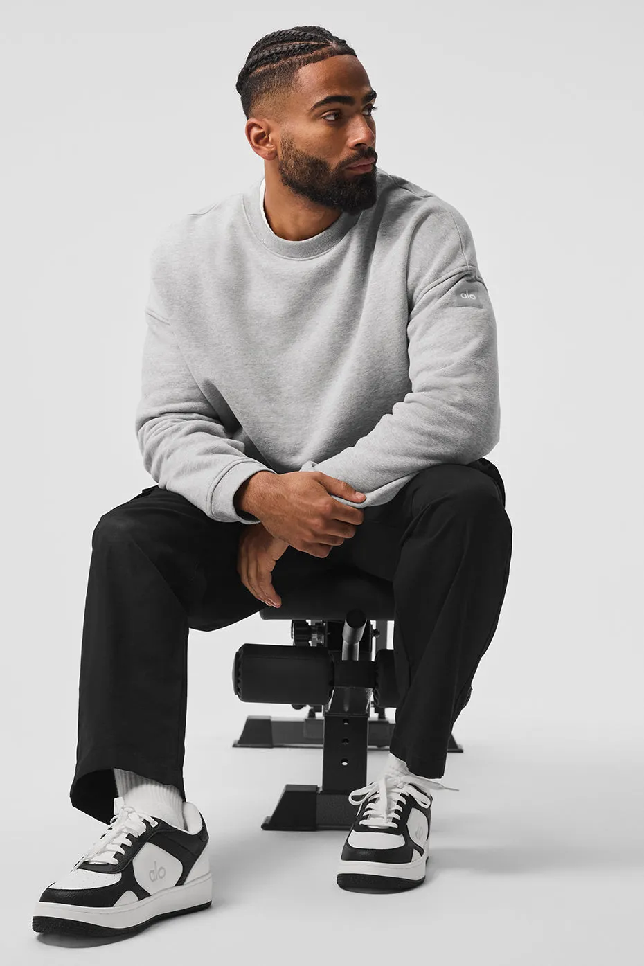 Renown Heavy Weight Crew Neck Pullover - Athletic Heather Grey sold by Alo Yoga product image thumbnail 4