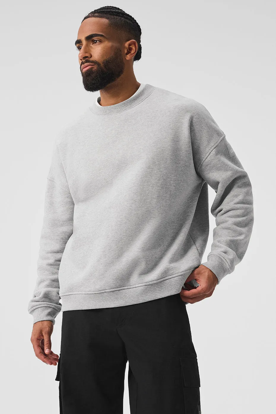 Renown Heavy Weight Crew Neck Pullover - Athletic Heather Grey sold by Alo Yoga