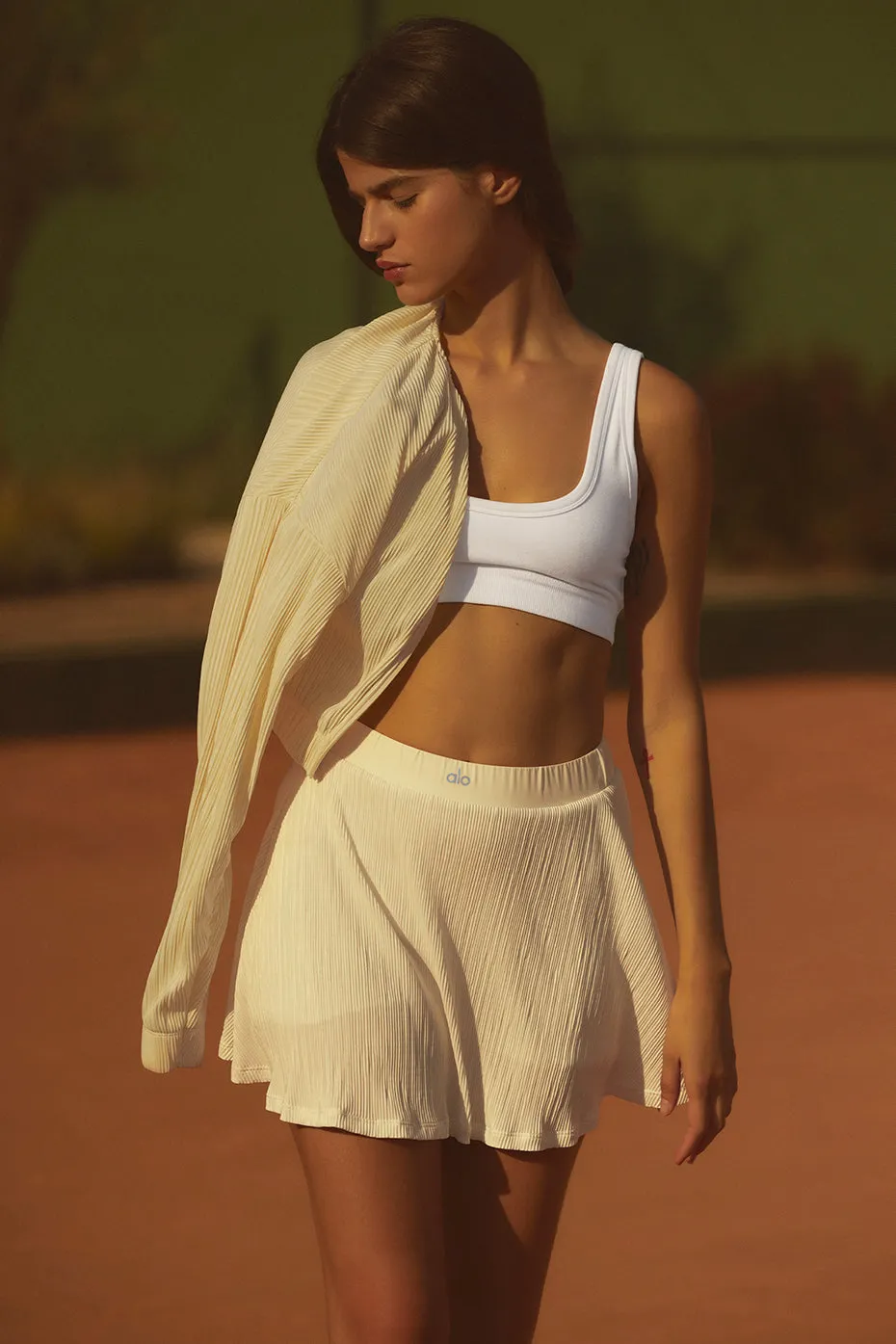 Micro Plisse Tennis Skirt - Lemon Ice sold by Alo Yoga